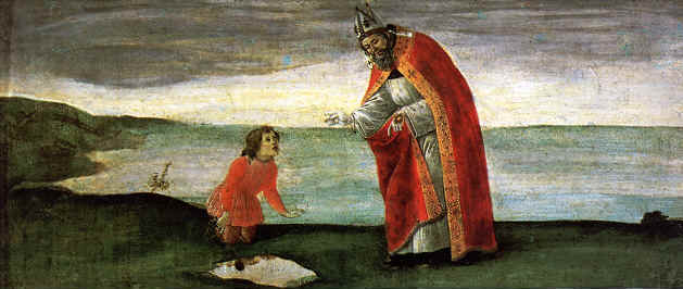 Sandro Botticelli, Il mistero della Trinità: Agostino e il bambino sulla spiaggia, Firenze, Uffizi