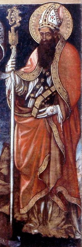 Particolare della tela con sant'Agostino