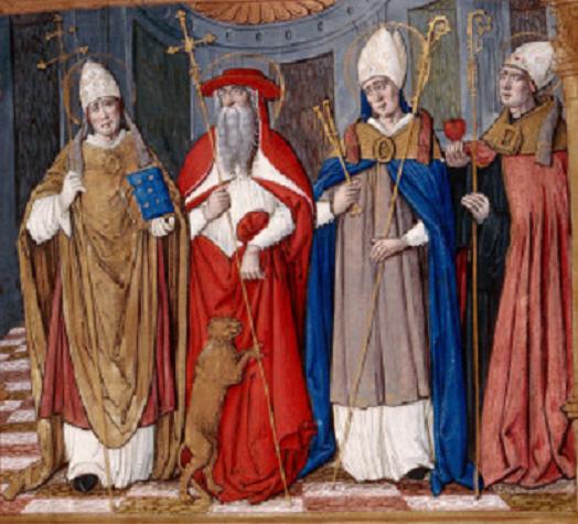 Agostino con i Dottori della Chiesa