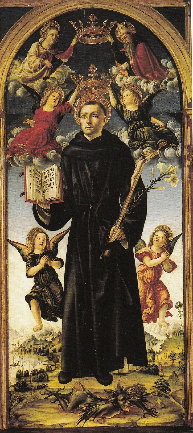 Agostino e la Vergine incoronano S. Nicola da Tolentino