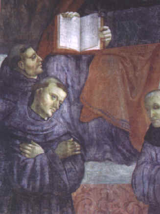 particolare di Martin Lutero (frate in basso a sinistra)