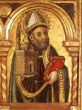 Particolare di sant'Agostino di Vittore Crivelli