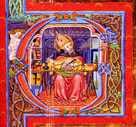 Sant'Agostino nel suo studio vede la Città eterna