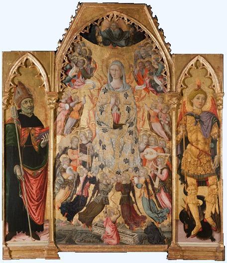 Assunzione della Vergine con i Santi Agostino e Michele Arcangelo ad Asciano, Museo Civico Archeologico e d'Arte Sacra Palazzo Corboli