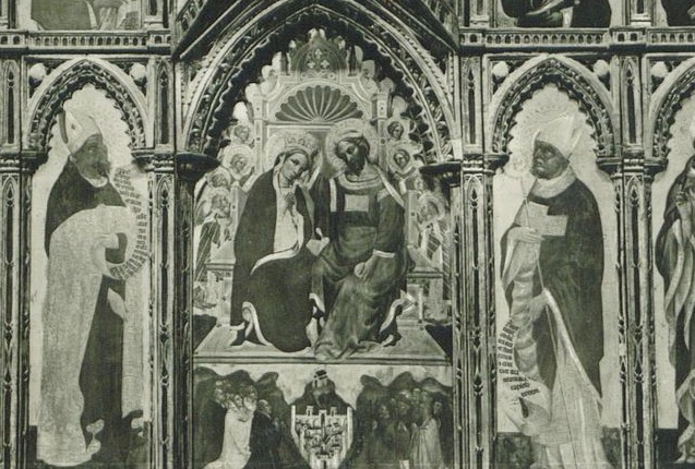 Particolare dell'incoronazione con Agostino e Berardo