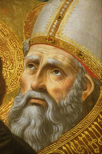 Agostino, particolare della Incoronazione della Vergine