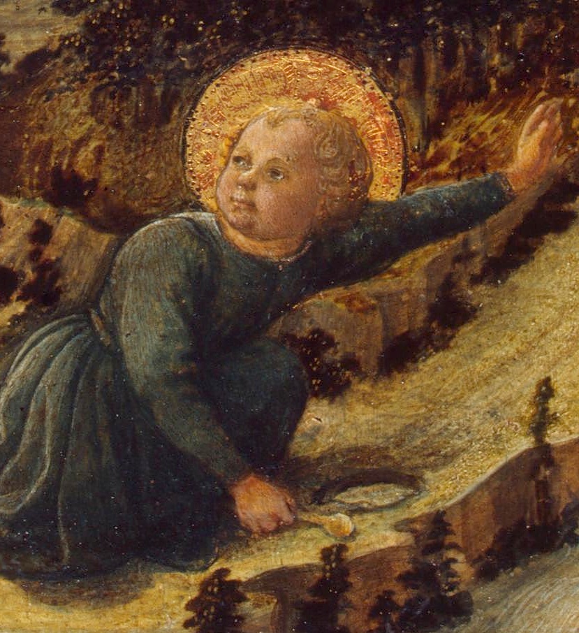 Agostino e il Mistero della Trinità: particolare del bambino nel quadro di Lippi all'Hermitage