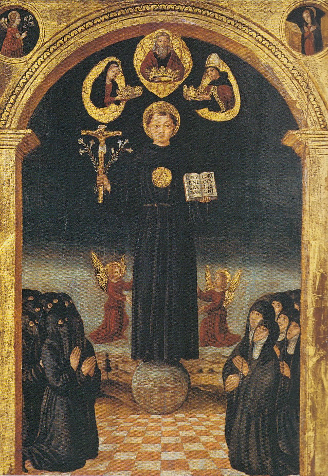 Triplice incoronazione di san Nicola da Tolentino con Agostino, la Vergine e Iddio Padre di Jacopo Loschi al Civico Museo di Carpi