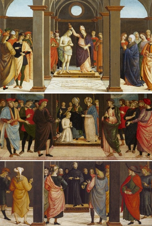 Predella d'altare con scene della vita di sant'Agostino