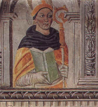Sant'Agostino particolare del Polittico della Madonna in trono