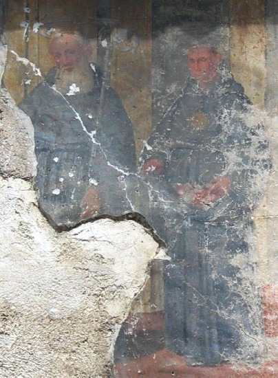 Agostino e san Nicola da Tolentino affresco nella chiesa di sant'Agostino a Norcia
