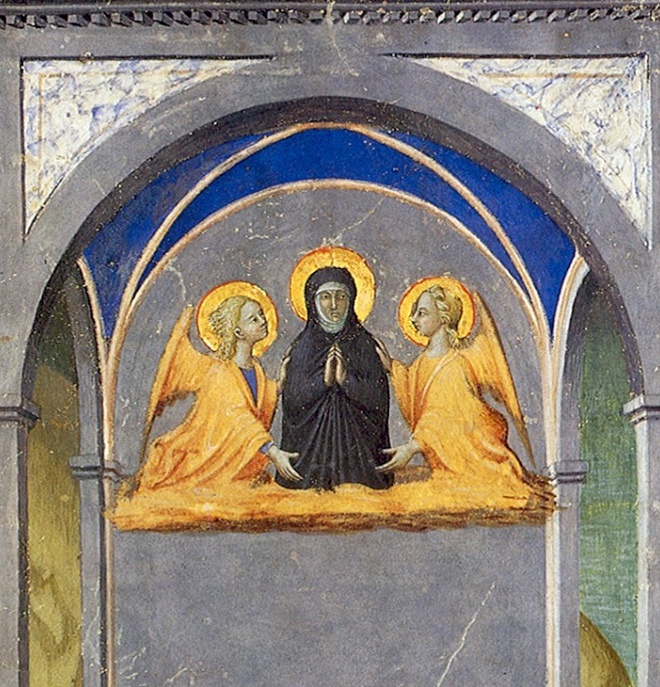 Monica assunta in cielo dagli angeli