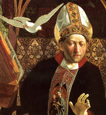 Particolare di Agostino e il mistero della Trinità di Michael Pacher