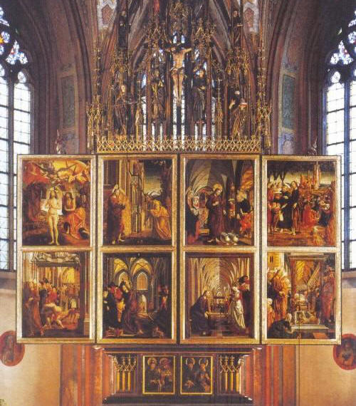 Pala d'Altare, Wallfahrtskirche di Sankt Wolfgang di Michael Pacher