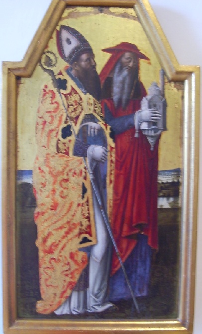 Trittico della Madonna dell'umiltà pannello di sinistra con Agostino e Gerolamo