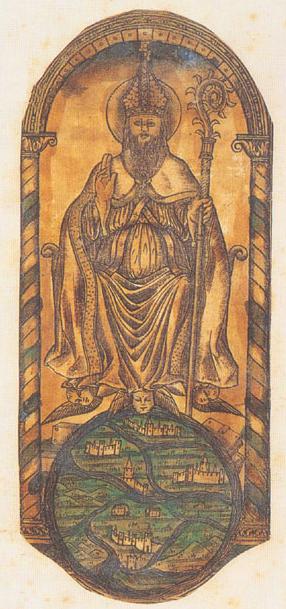 Sant'Agostino vescovo benedicente