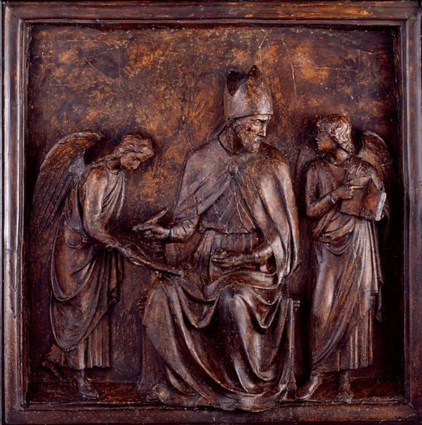 Agostino con due angeli