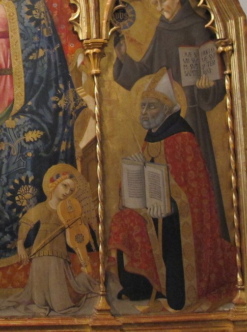 Particolare di Agostino inginocchiato