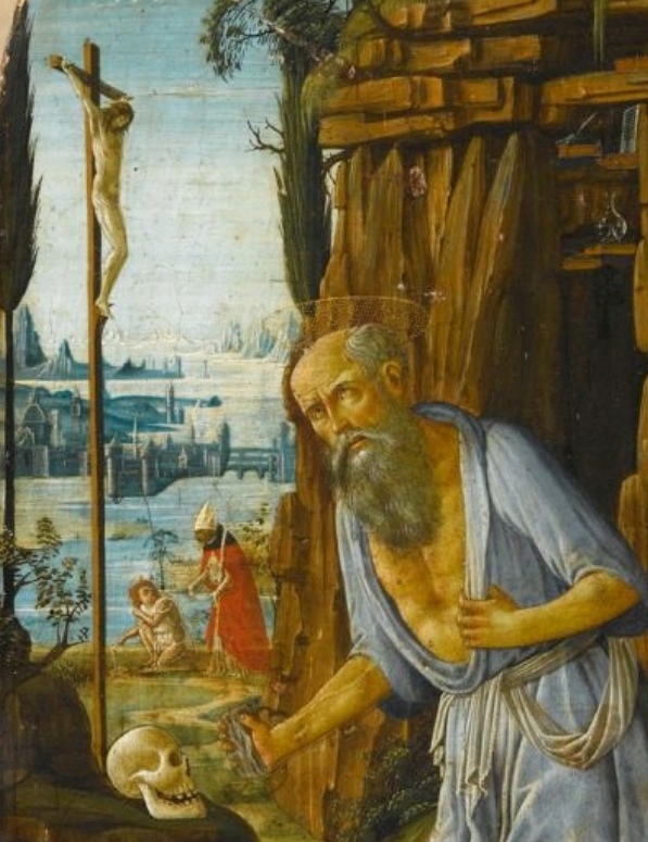 Agostino e il bambino sulla spiaggia