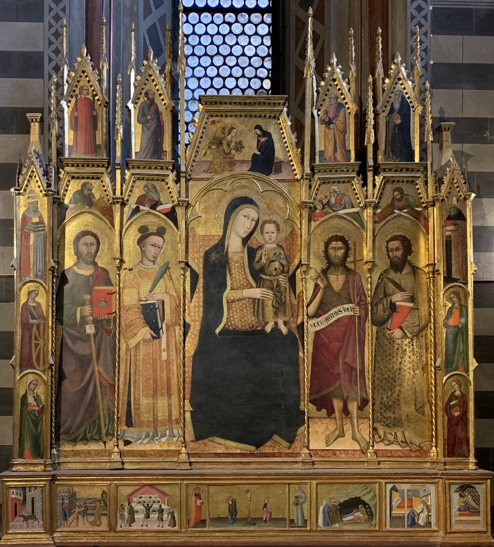 La pala realizzata da Andrea Vanni per la chiesa di santo Stefano della Lizza a Siena