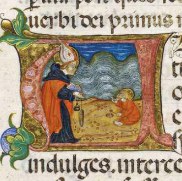 Agostino e il Bambino sulla spiaggia
