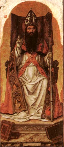 Agostino vescovo e i santi Lorenzo e Domenico