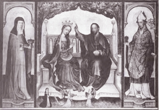 La Vergine Maria incoronata intercede presso Cristo fra i santi Agostino e Walburga