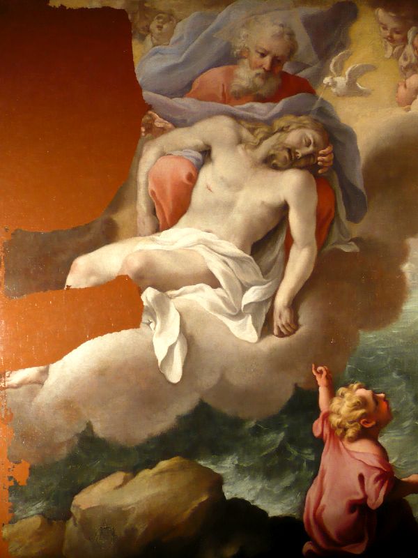 Il mistero della Trinità: particolare della Trinità con Cristo, il Padre e lo Spirito Santo