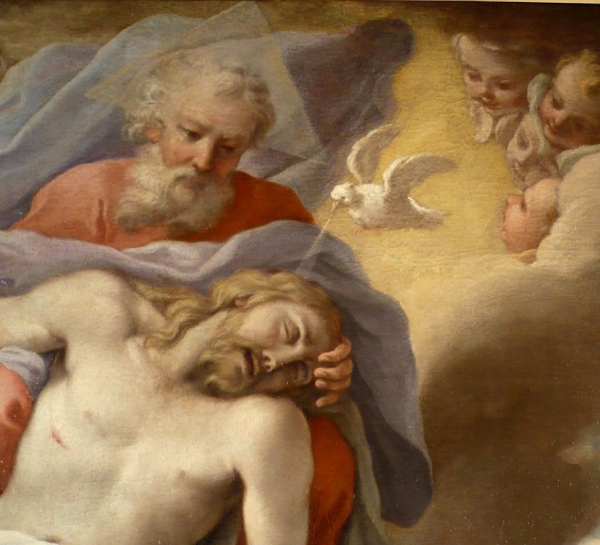 Il mistero della Trinità: particolare della Trinità con Cristo, il Padre e lo Spirito Santo