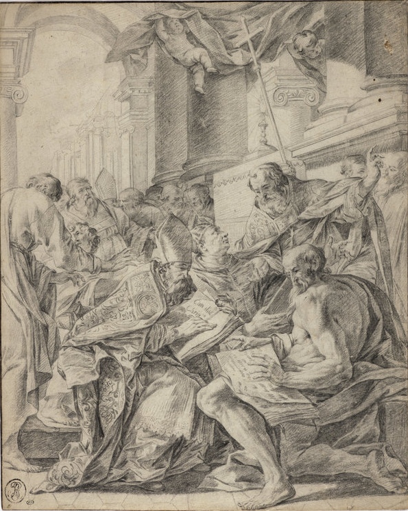 Agostino con i Dottori della Chiesa