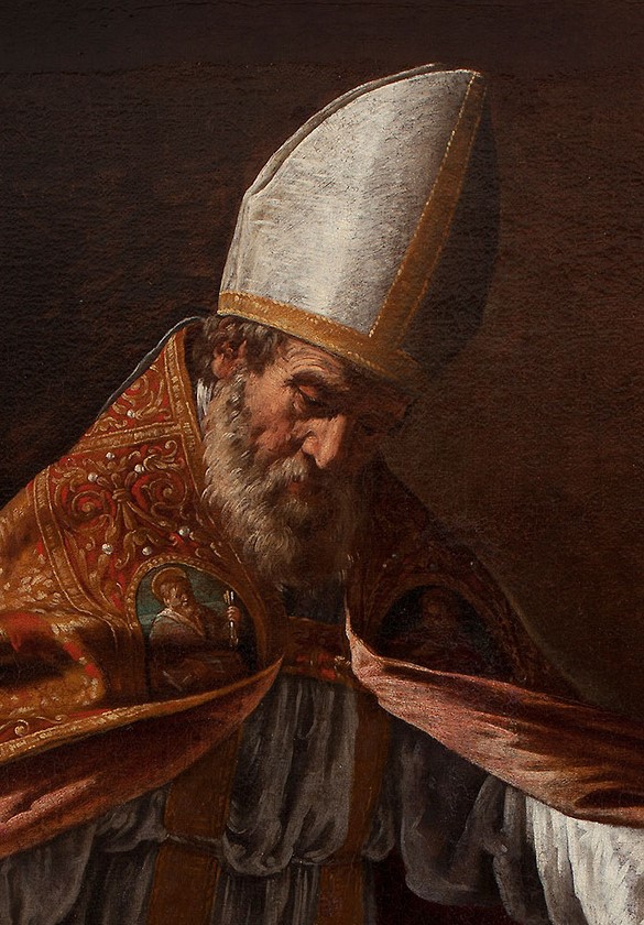 Particolare del volto di Agostino