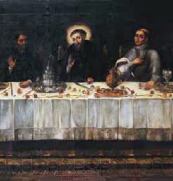 Agostino insegna la frugalità: particolare di Agostino