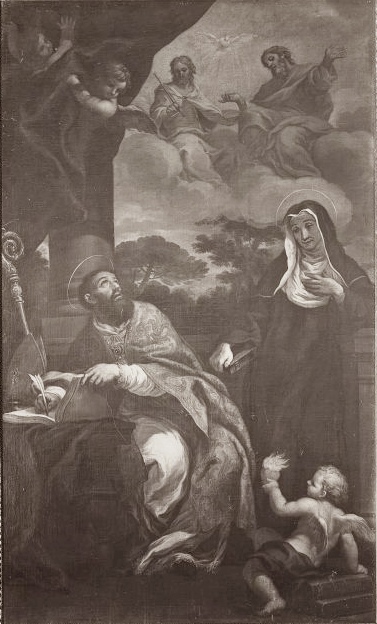 SSanta Monica e sant'Agostino che pensa alla Trinità