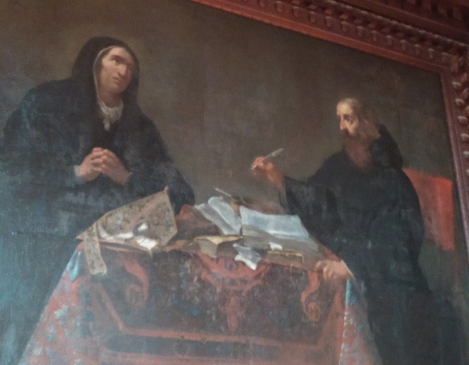 Particolare dell'opera con i santi Monica ed Agostino