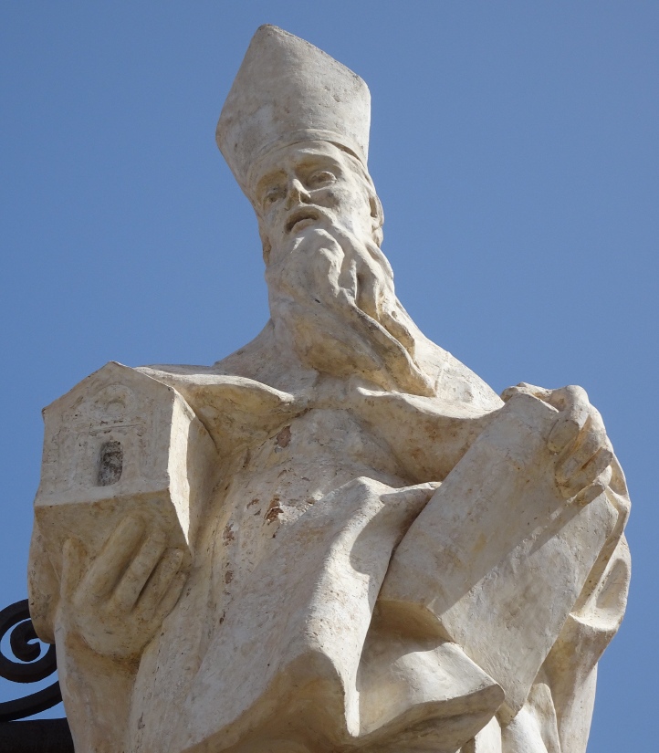 Agostino vescovo e Dottore della Chiesa: particolare del volto