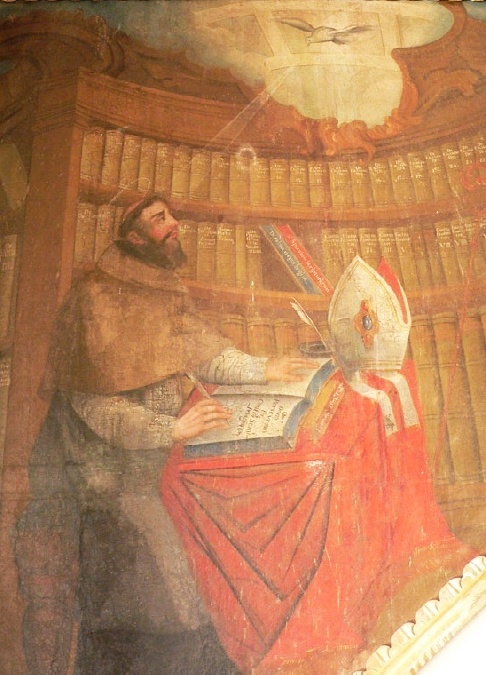 Agostino scrive libri e trattati ispirato da Dio
