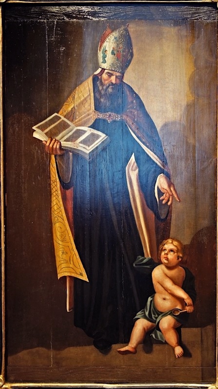 Agostino e il bambino sulla spiaggia