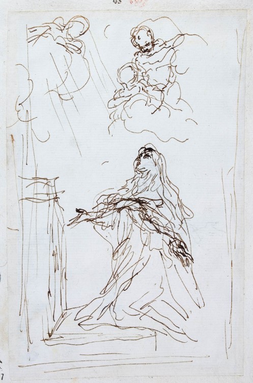Maddalena de' Pazzi in preghiera con la Vergine ed Agostino
