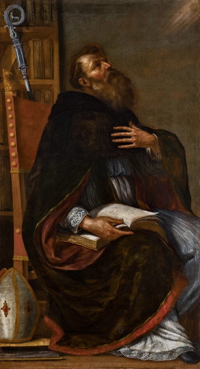 Sant'Agostino nello studio in meditazione