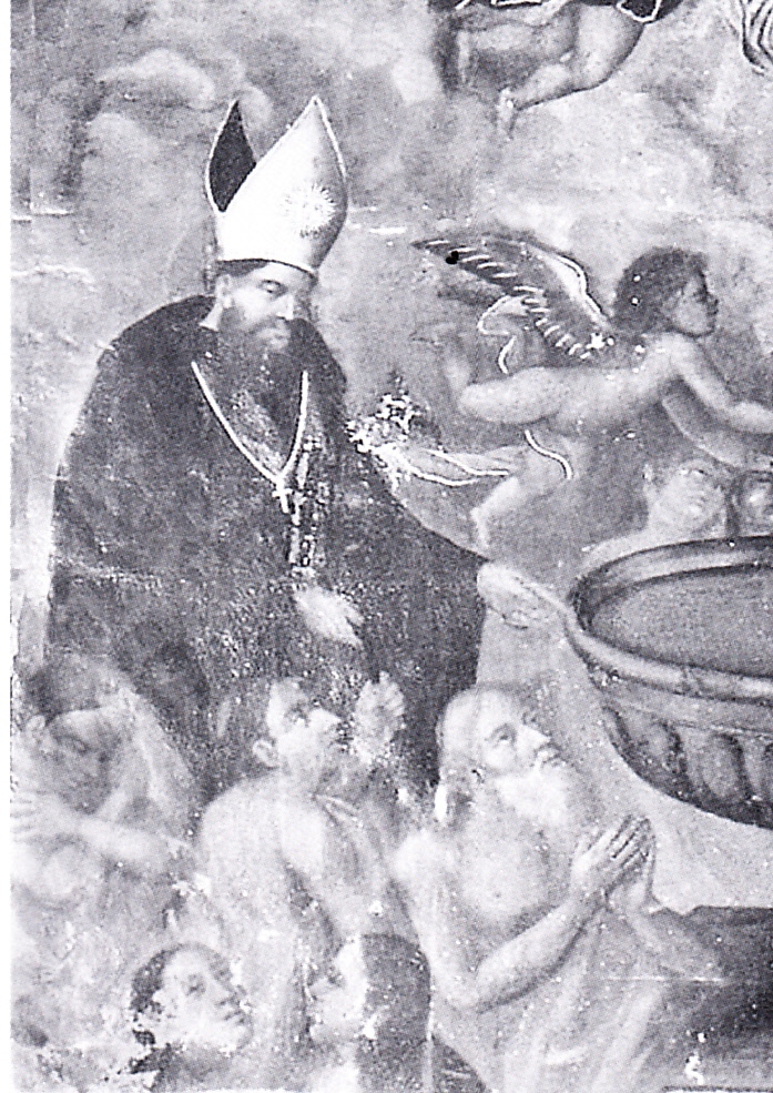 Particolare della figura di Agostino