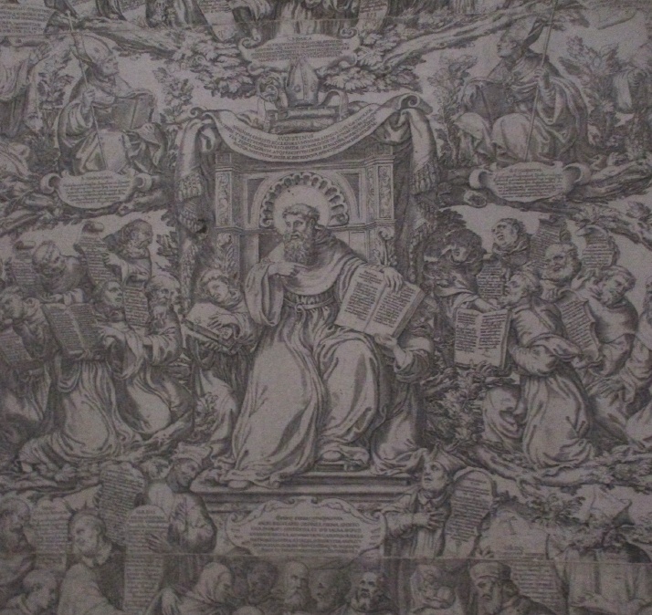 Gloria mistica di sant'Agostino che offre la sua regola alla posterità agostiniana