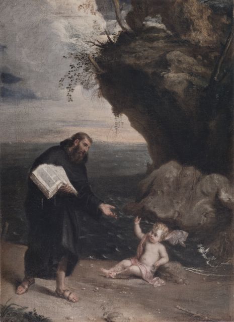 Agostino e il Bambino sulla spiaggia