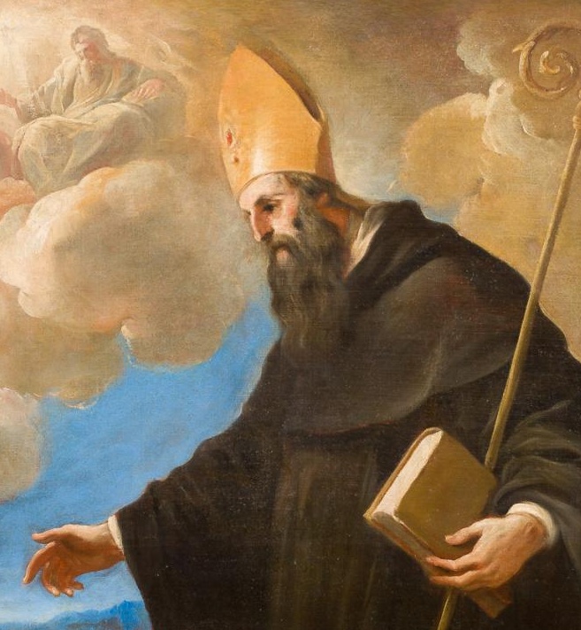 Agostino e il bambino sulla spiaggia: particolare di Agostino e la Trinità