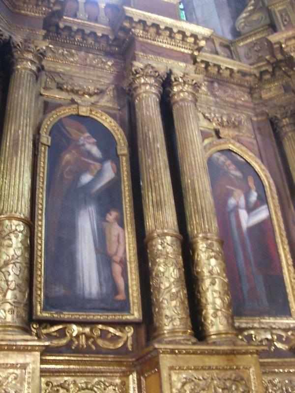 Agostino Dottore della Chiesa e il bambino sulla spiaggia