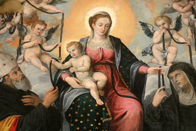 Particolare della Madonna della cintura con Agostino e Monica