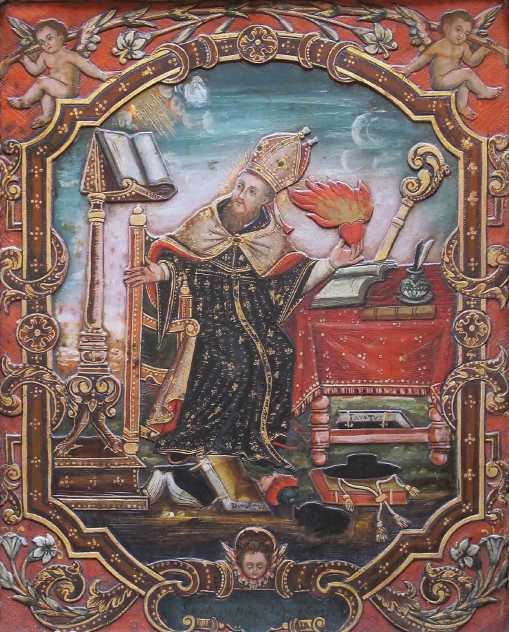 Sant'Agostino cardioforo nel suo studio
