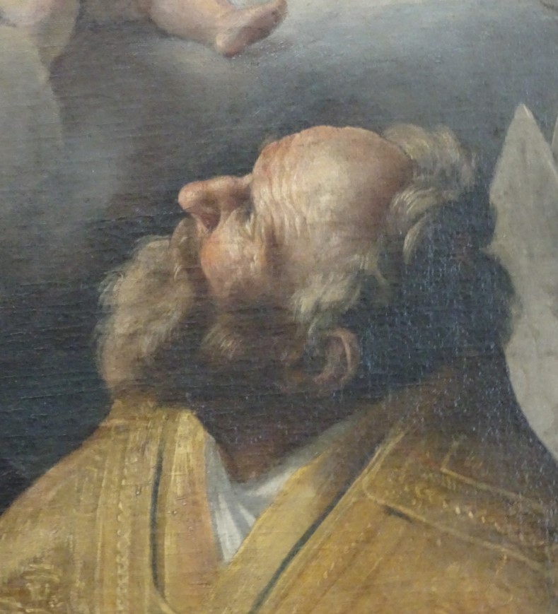 Particolare del volto di Agostino