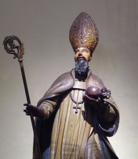 Sant'Agostino vescovo e cardioforo di anonimo maestro di Lima in Perù