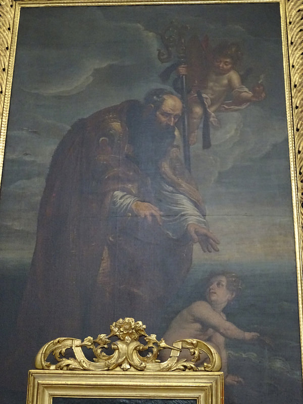 Agostino e il bambino sulla spiaggia