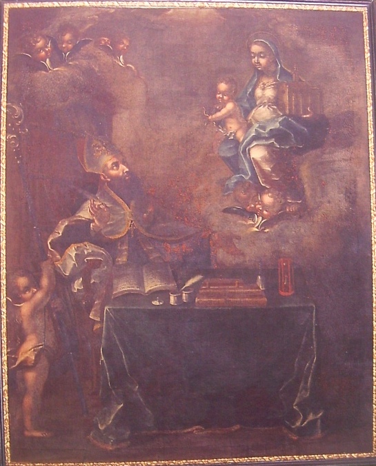 Agostino contempla l'apparizione della Vergine